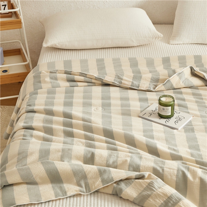 91家纺网 家纺一手货源 找家纺 蜜柚 2025春夏新品简韵A类全棉纯棉色织水洗提花夏被夏凉被空调被 简韵蓝