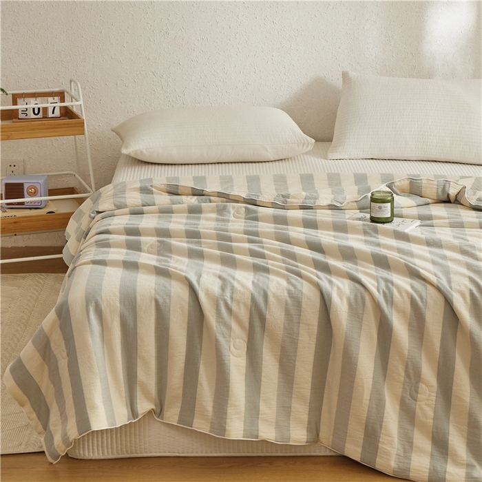 91家纺网 家纺一手货源 找家纺 蜜柚 2025春夏新品简韵A类全棉纯棉色织水洗提花夏被夏凉被空调被 简韵蓝