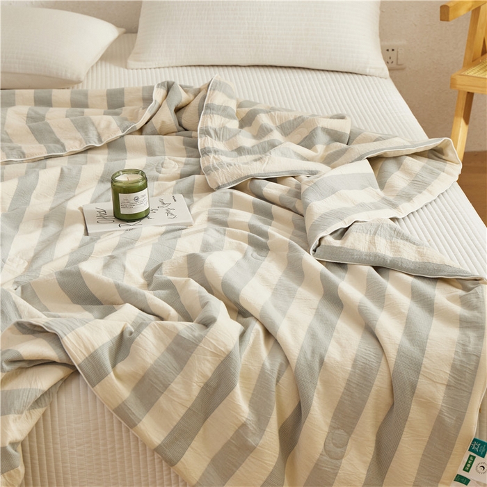 91家纺网 家纺一手货源 找家纺 蜜柚 2025春夏新品简韵A类全棉纯棉色织水洗提花夏被夏凉被空调被 简韵蓝