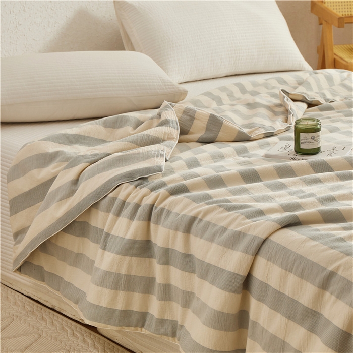 91家纺网 家纺一手货源 找家纺 蜜柚 2025春夏新品简韵A类全棉纯棉色织水洗提花夏被夏凉被空调被 简韵蓝