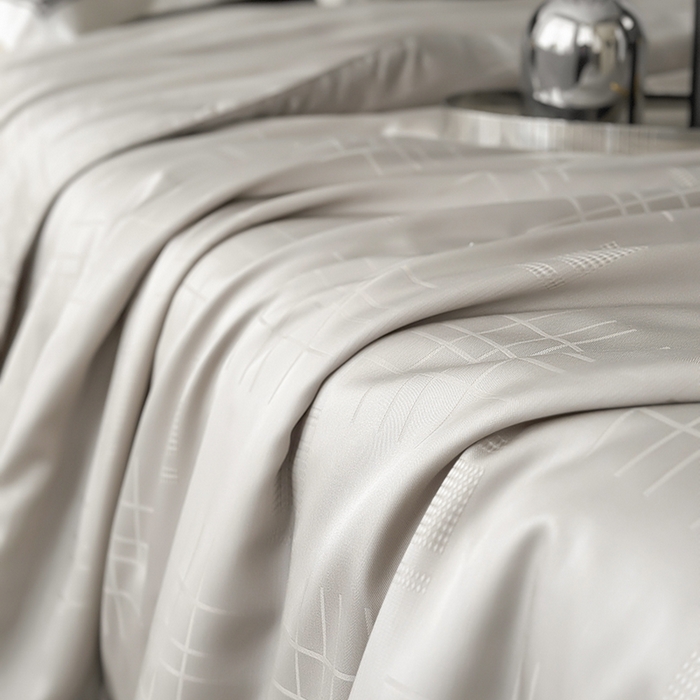 91家纺网 家纺一手货源 找家纺 蜜柚 2025新款卡伦50s莱赛尔天丝提花工艺夏被夏凉被空调被 卡伦灰