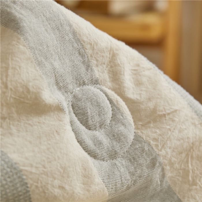 91家纺网 家纺一手货源 找家纺 蜜柚 2025春夏新品简韵A类全棉纯棉色织水洗提花夏被夏凉被空调被 简韵蓝