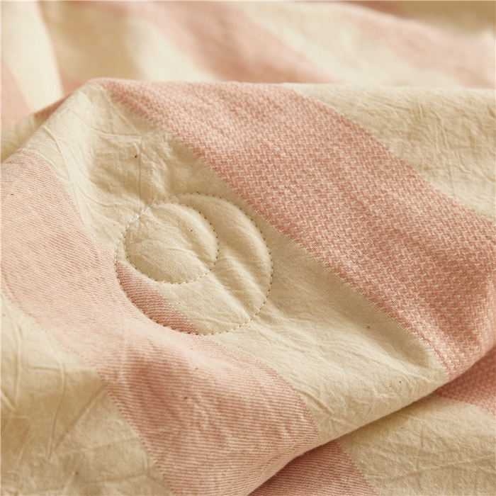 91家纺网 家纺一手货源 找家纺 蜜柚 2025春夏新品简韵A类全棉纯棉色织水洗提花夏被夏凉被空调被 简韵粉