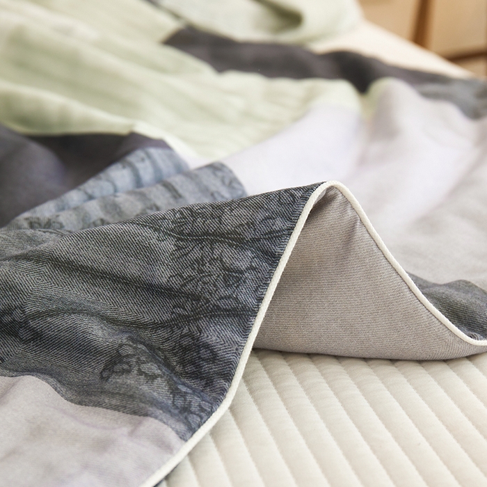 91家纺网 家纺一手货源 找家纺 蜜柚 2025新款赛瑞娜复古系列 A类全棉纯棉60支有氧双层纱复古夏被夏凉被空调被 东方伶