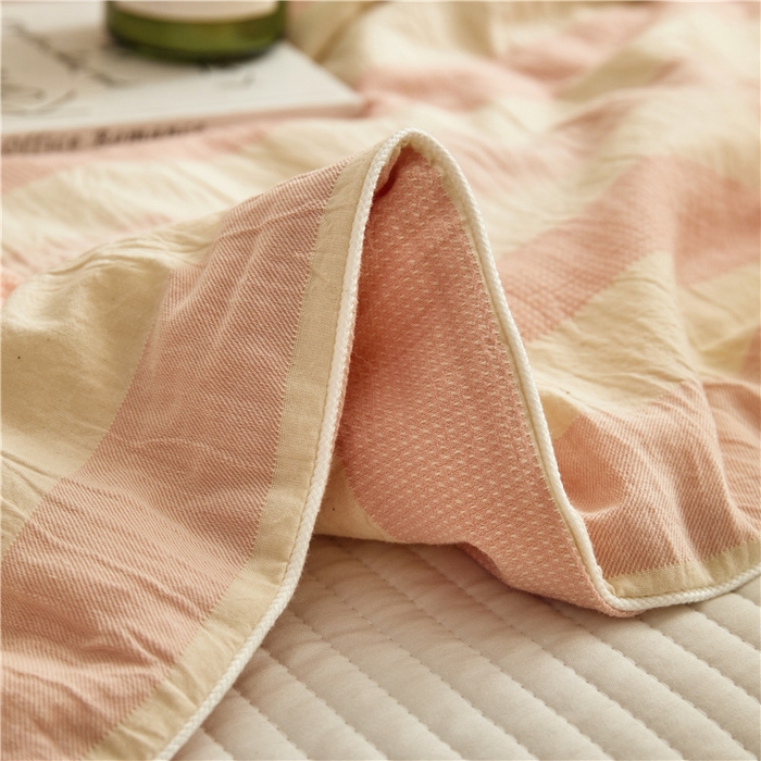 91家纺网 家纺一手货源 找家纺 蜜柚 2025春夏新品简韵A类全棉纯棉色织水洗提花夏被夏凉被空调被 简韵粉