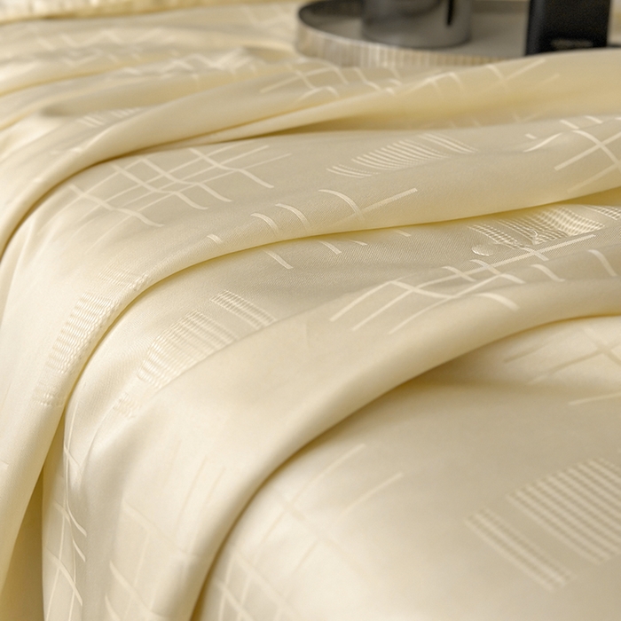 91家纺网 家纺一手货源 找家纺 蜜柚 2025新款卡伦50s莱赛尔天丝提花工艺夏被夏凉被空调被 卡伦米