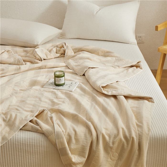 91家纺网 家纺一手货源 找家纺 蜜柚 2025春夏新品简韵A类全棉纯棉色织水洗提花夏被夏凉被空调被 简韵灰