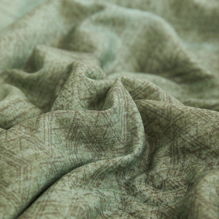 91家纺网 家纺一手货源 找家纺 蜜柚 2025新款赛瑞娜复古系列 A类全棉纯棉60支有氧双层纱复古夏被夏凉被空调被 千寻绿