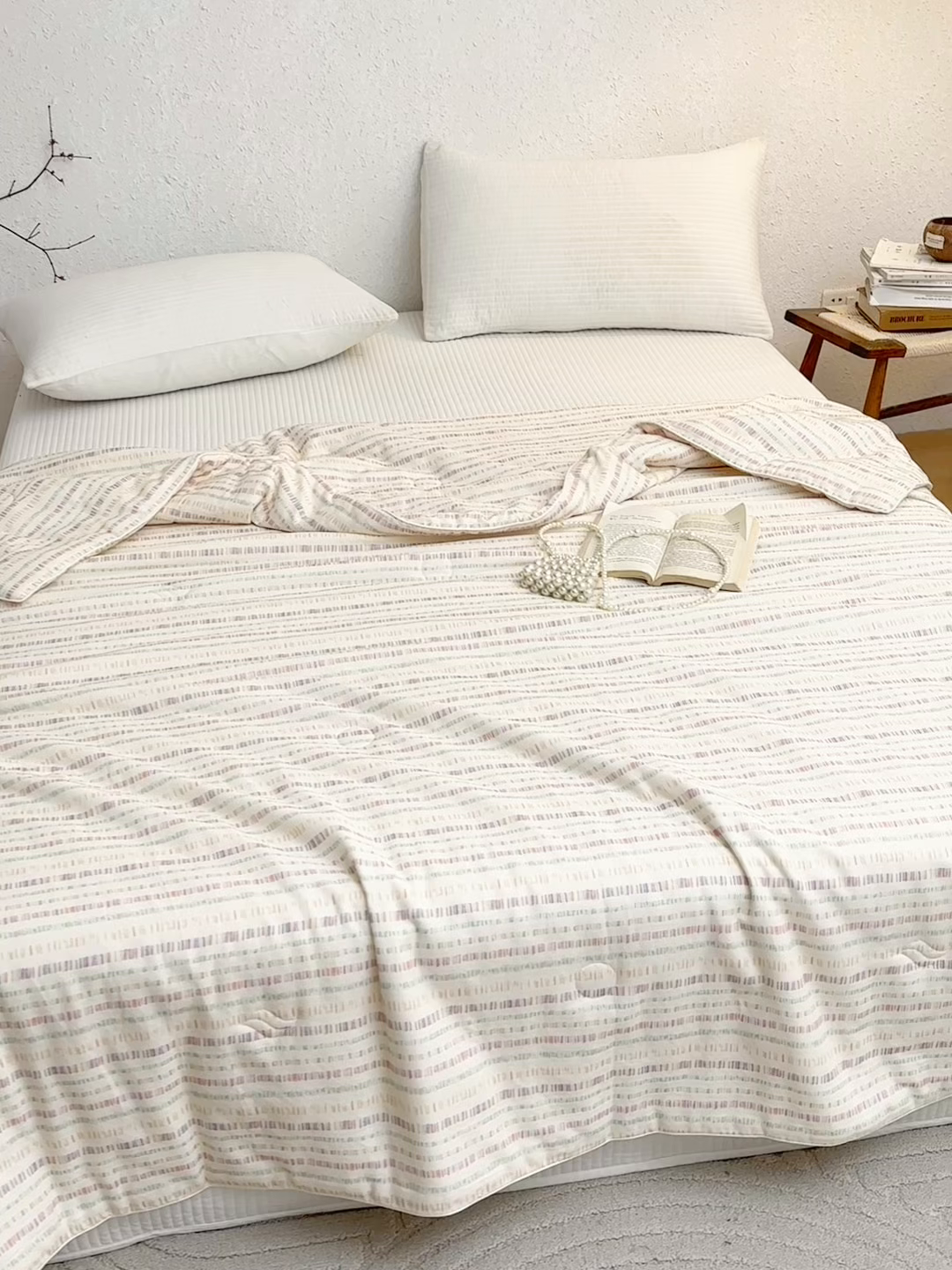 91家纺网 家纺一手货源 找家纺 蜜柚 2025新款赛瑞娜复古系列 A类全棉纯棉60支有氧双层纱复古夏被夏凉被空调被 炫彩