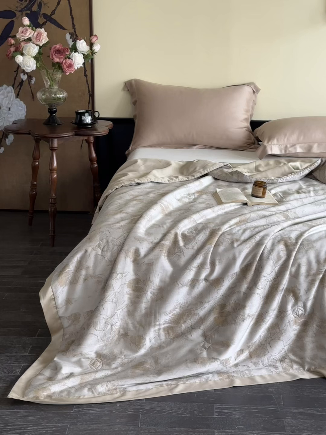 91家纺网 家纺一手货源 找家纺 （总）蜜柚 2025春夏新品魅影A类兰精天丝棉高精密色织大提花夏被夏凉被空调被