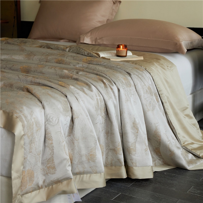 91家纺网 家纺一手货源 找家纺 （总）蜜柚 2025春夏新品魅影A类兰精天丝棉高精密色织大提花夏被夏凉被空调被