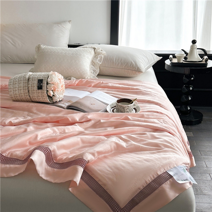 91家纺网 家纺一手货源 找家纺 蜜柚 2025新款维纳斯系列-LF奥地利兰精天丝大提花Naia夏被夏凉被空调被 维纳斯粉