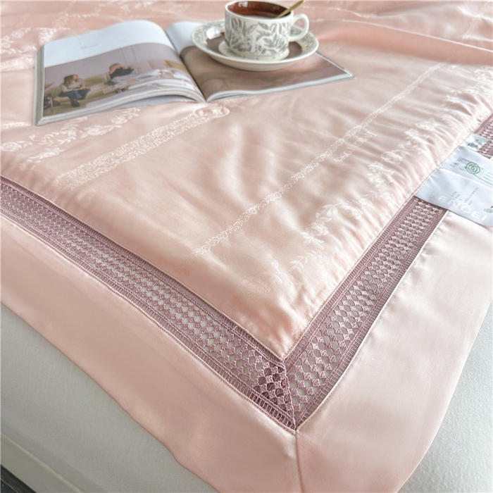 91家纺网 家纺一手货源 找家纺 蜜柚 2025新款维纳斯系列-LF奥地利兰精天丝大提花Naia夏被夏凉被空调被 维纳斯粉