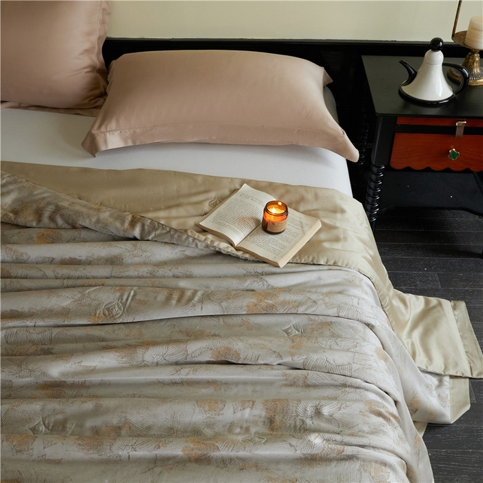 91家纺网 家纺一手货源 找家纺 （总）蜜柚 2025春夏新品魅影A类兰精天丝棉高精密色织大提花夏被夏凉被空调被