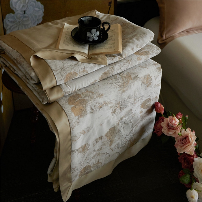 91家纺网 家纺一手货源 找家纺 （总）蜜柚 2025春夏新品魅影A类兰精天丝棉高精密色织大提花夏被夏凉被空调被