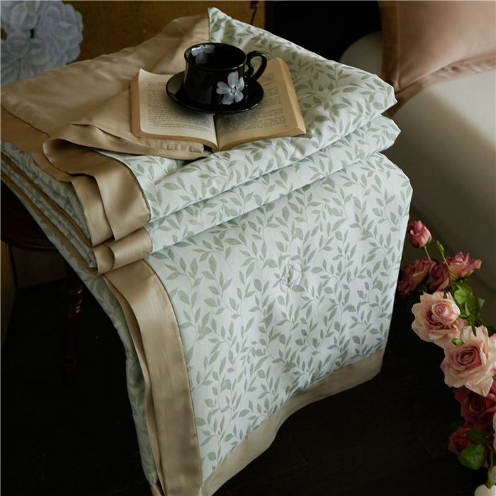 91家纺网 家纺一手货源 找家纺 （总）蜜柚 2025春夏新品魅影A类兰精天丝棉高精密色织大提花夏被夏凉被空调被