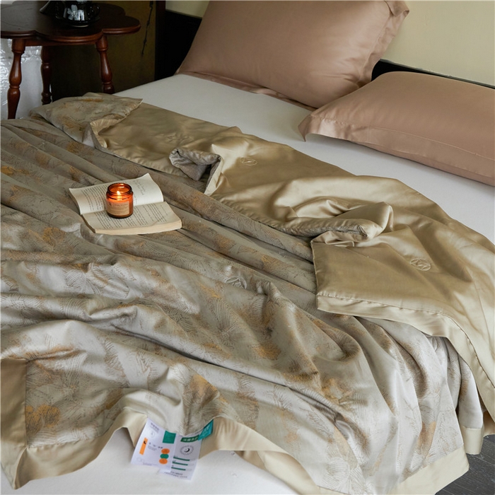 91家纺网 家纺一手货源 找家纺 蜜柚 2025春夏新品魅影A类兰精天丝棉高精密色织大提花夏被夏凉被空调被 皇家风范