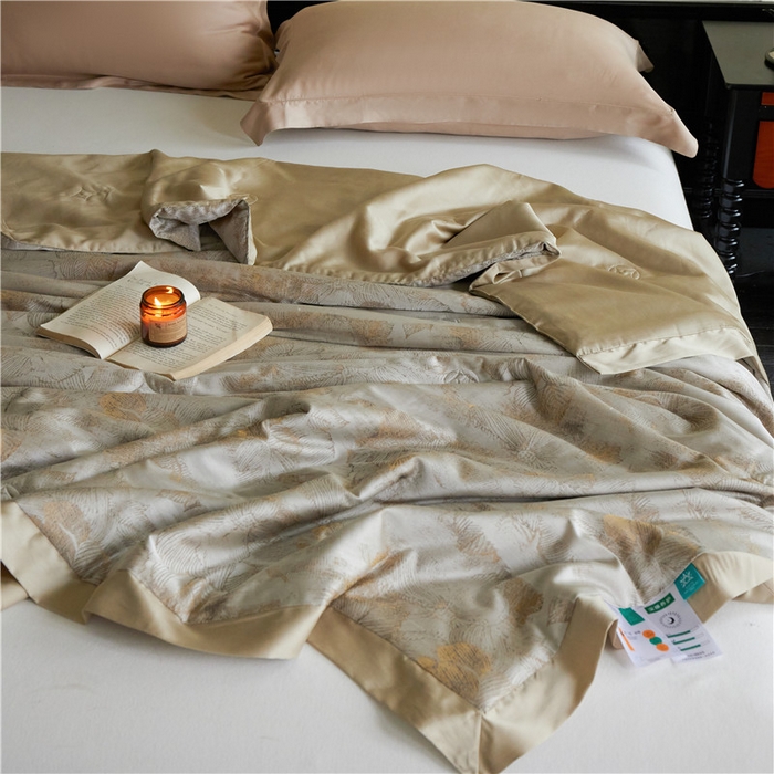 91家纺网 家纺一手货源 找家纺 蜜柚 2025春夏新品魅影A类兰精天丝棉高精密色织大提花夏被夏凉被空调被 皇家风范