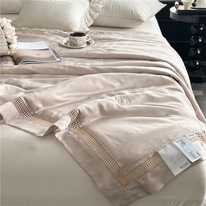 91家纺网 家纺一手货源 找家纺 蜜柚 2025新款维纳斯系列-LF奥地利兰精天丝大提花Naia夏被夏凉被空调被 维纳斯咖