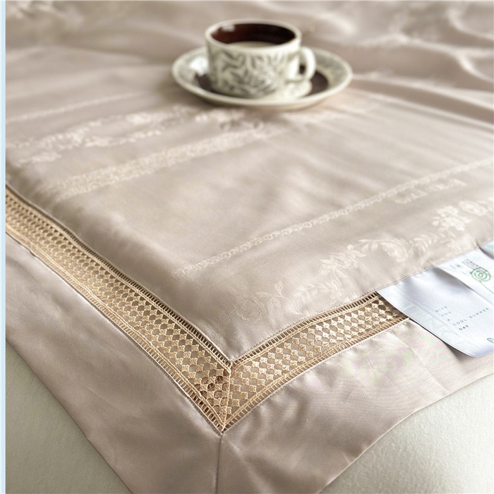 91家纺网 家纺一手货源 找家纺 蜜柚 2025新款维纳斯系列-LF奥地利兰精天丝大提花Naia夏被夏凉被空调被 维纳斯咖