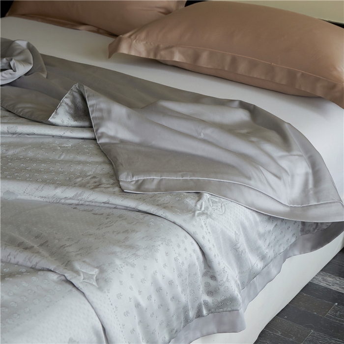 91家纺网 家纺一手货源 找家纺 蜜柚 2025春夏新品魅影A类兰精天丝棉高精密色织大提花夏被夏凉被空调被 闪耀极光