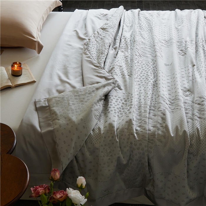 91家纺网 家纺一手货源 找家纺 蜜柚 2025春夏新品魅影A类兰精天丝棉高精密色织大提花夏被夏凉被空调被 闪耀极光