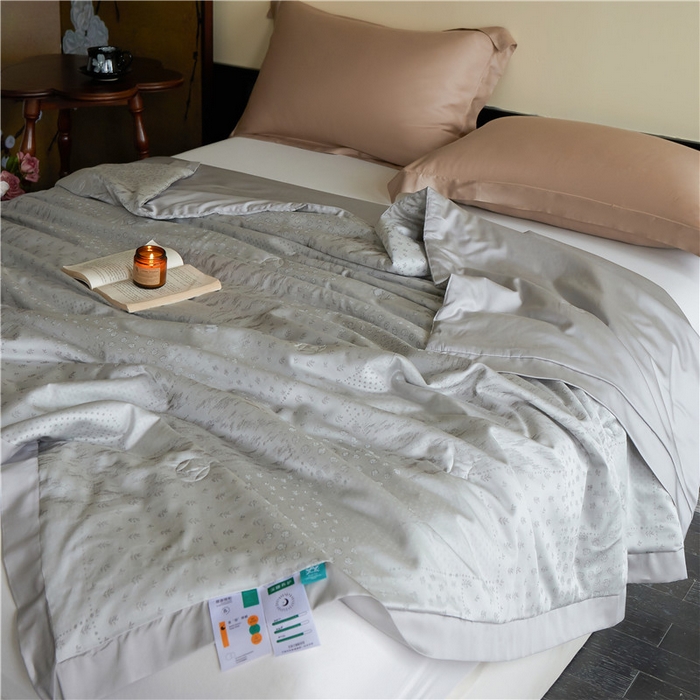 91家纺网 家纺一手货源 找家纺 蜜柚 2025春夏新品魅影A类兰精天丝棉高精密色织大提花夏被夏凉被空调被 闪耀极光