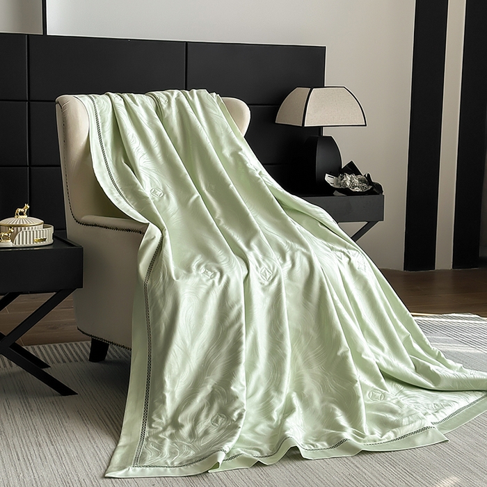 蜜柚 2025春夏新品蒂芙尼100S天丝银丝大提花夏被夏凉被空调被 蒂芙尼绿