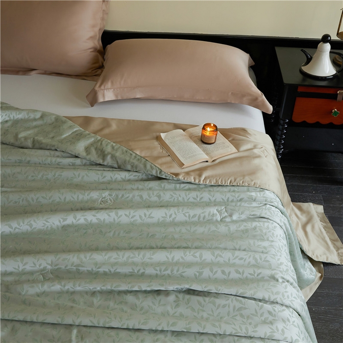 91家纺网 家纺一手货源 找家纺 蜜柚 2025春夏新品魅影A类兰精天丝棉高精密色织大提花夏被夏凉被空调被 摇曳生姿