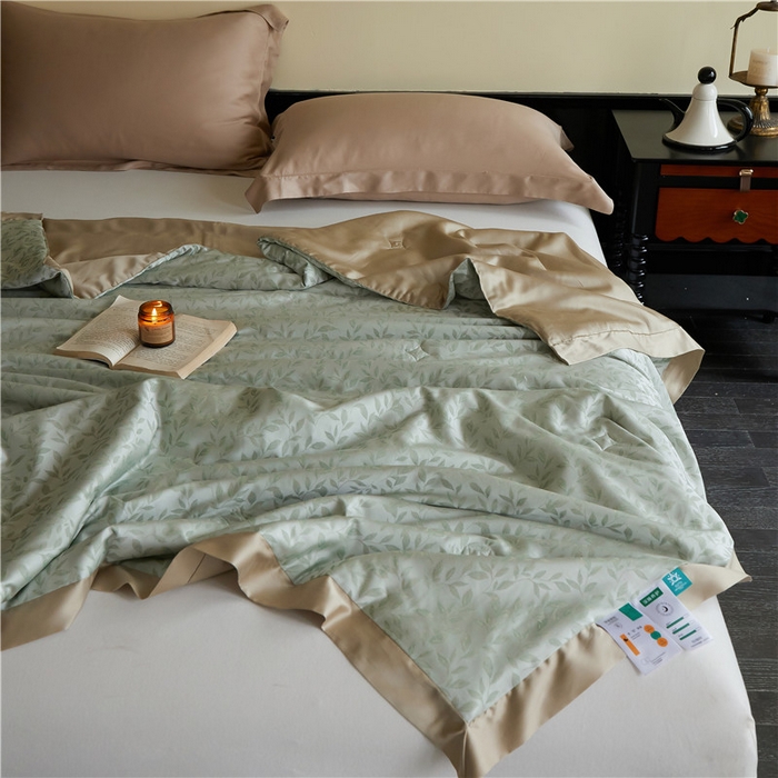 91家纺网 家纺一手货源 找家纺 蜜柚 2025春夏新品魅影A类兰精天丝棉高精密色织大提花夏被夏凉被空调被 摇曳生姿