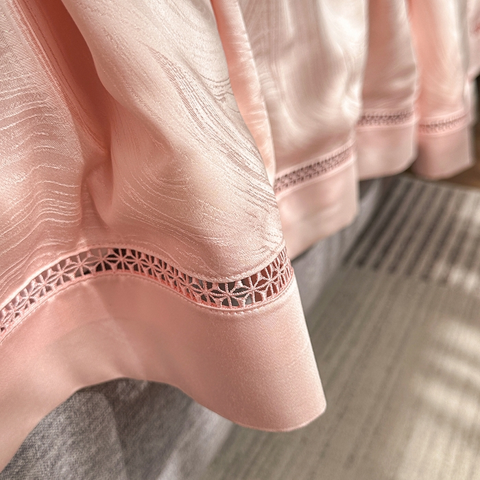 91家纺网 家纺一手货源 找家纺 蜜柚 2025春夏新品蒂芙尼100S天丝银丝大提花夏被夏凉被空调被 蒂芙尼粉