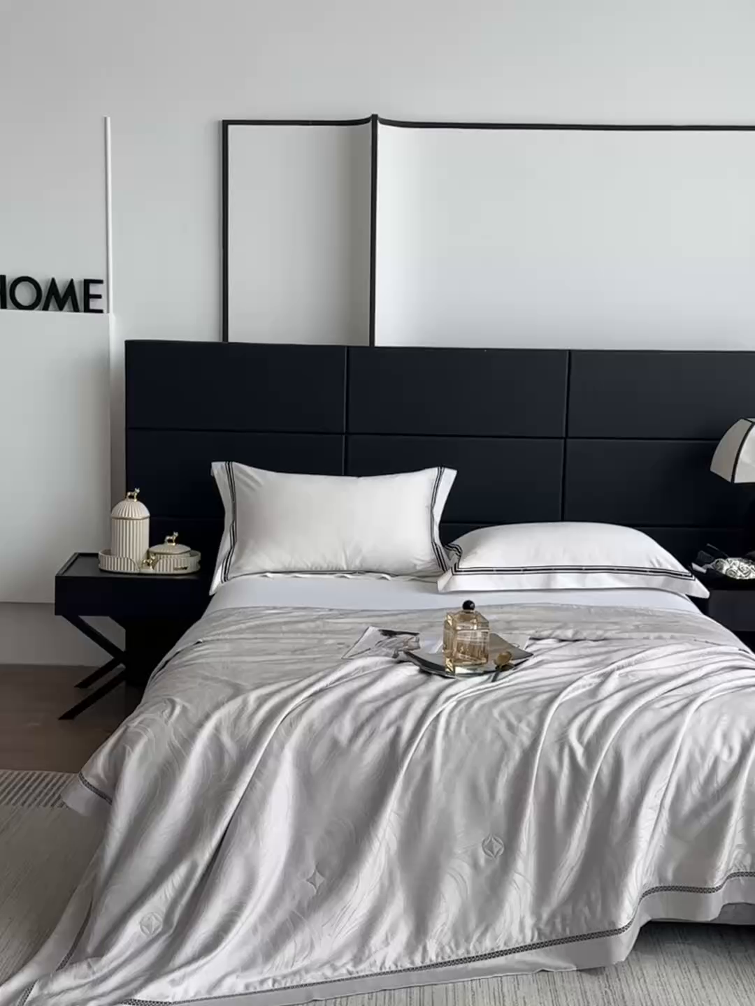 91家纺网 家纺一手货源 找家纺 蜜柚 2025春夏新品蒂芙尼100S天丝银丝大提花夏被夏凉被空调被 蒂芙尼灰