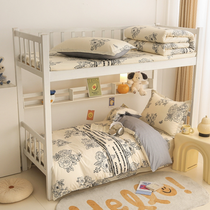 91家纺网 家纺一手货源 找家纺 天之爱 2025新款全棉纯棉印花三件套学生六件套 安曼