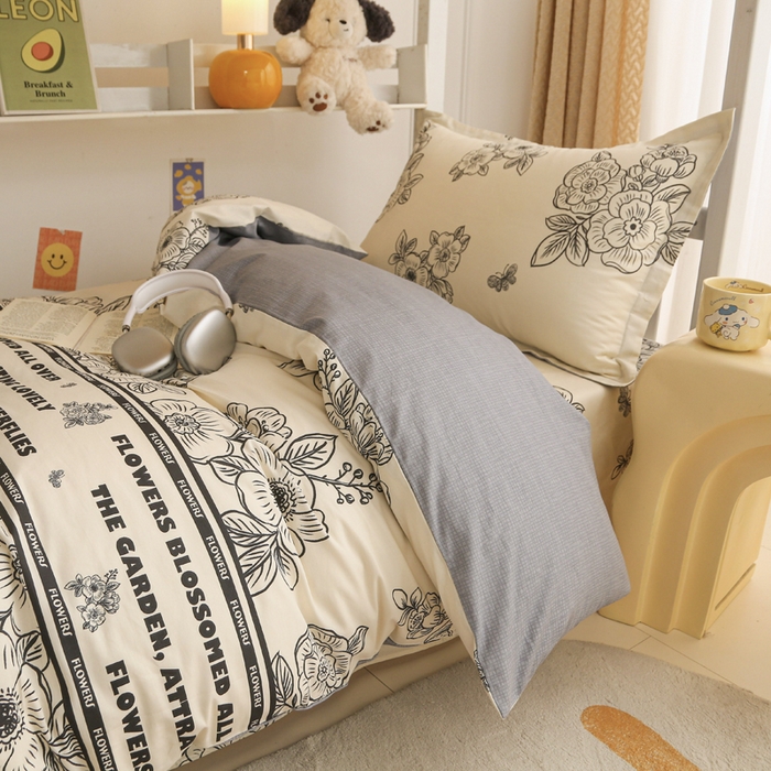 91家纺网 家纺一手货源 找家纺 天之爱 2025新款全棉纯棉印花三件套学生六件套 安曼