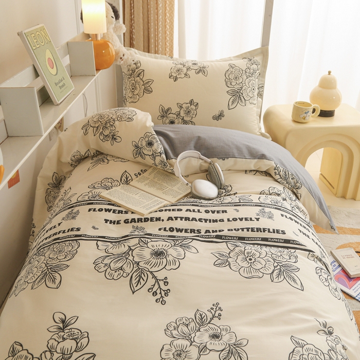 91家纺网 家纺一手货源 找家纺 天之爱 2025新款全棉纯棉印花三件套学生六件套 安曼