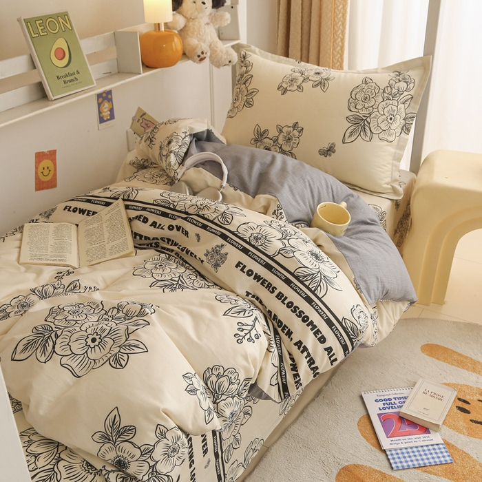 91家纺网 家纺一手货源 找家纺 天之爱 2025新款全棉纯棉印花三件套学生六件套 安曼