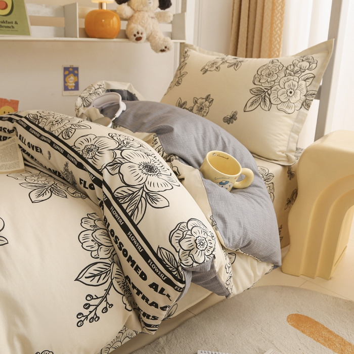 91家纺网 家纺一手货源 找家纺 天之爱 2025新款全棉纯棉印花三件套学生六件套 安曼