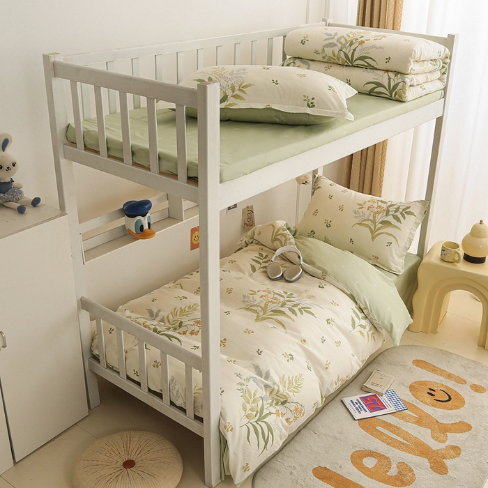 91家纺网 家纺一手货源 找家纺 天之爱 2025新款全棉纯棉印花三件套学生六件套 春意绵绵