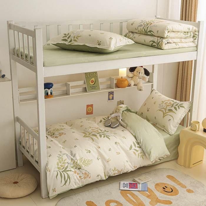 91家纺网 家纺一手货源 找家纺 天之爱 2025新款全棉纯棉印花三件套学生六件套 春意绵绵