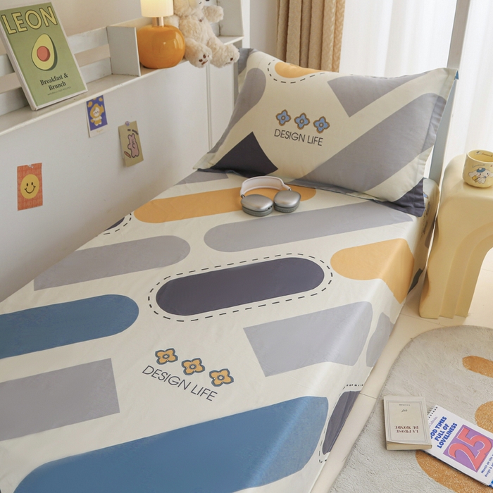 91家纺网 家纺一手货源 找家纺 天之爱 2025新款全棉纯棉印花三件套学生六件套 光的邂逅