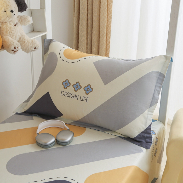 91家纺网 家纺一手货源 找家纺 天之爱 2025新款全棉纯棉印花三件套学生六件套 光的邂逅