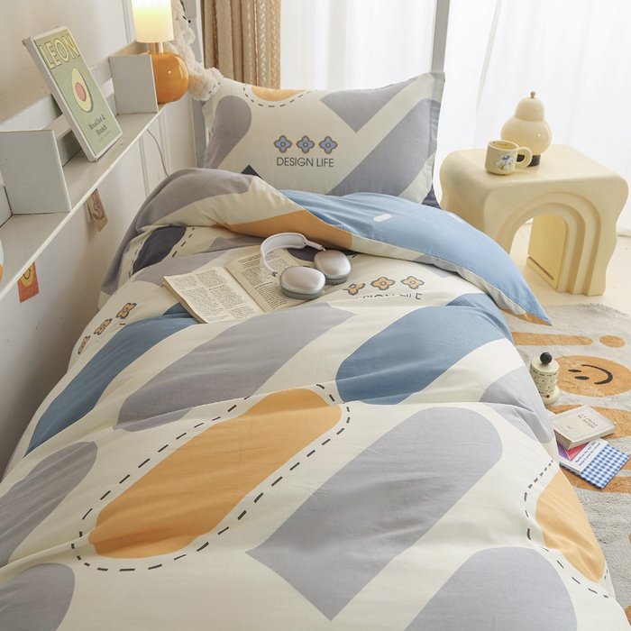 91家纺网 家纺一手货源 找家纺 天之爱 2025新款全棉纯棉印花三件套学生六件套 光的邂逅