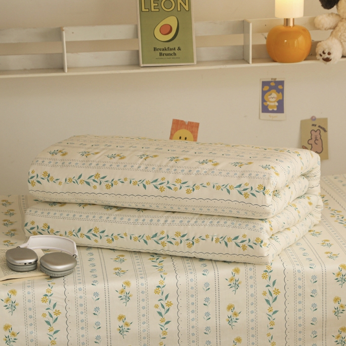 91家纺网 家纺一手货源 找家纺 天之爱 2025新款全棉纯棉印花三件套学生六件套 花语初晴