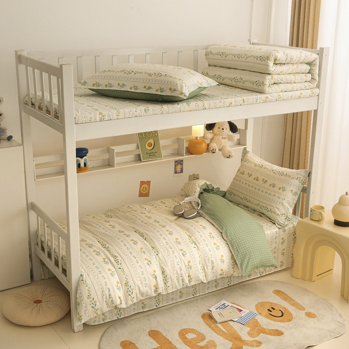 91家纺网 家纺一手货源 找家纺 天之爱 2025新款全棉纯棉印花三件套学生六件套 花语初晴