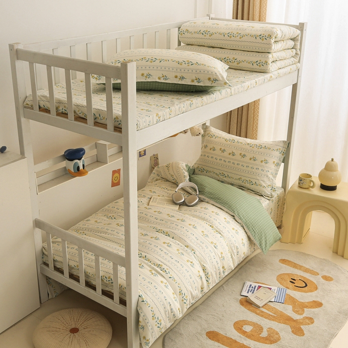 91家纺网 家纺一手货源 找家纺 天之爱 2025新款全棉纯棉印花三件套学生六件套 花语初晴