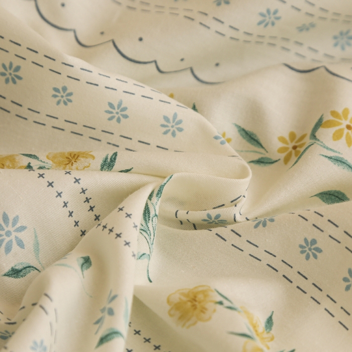 91家纺网 家纺一手货源 找家纺 天之爱 2025新款全棉纯棉印花三件套学生六件套 花语初晴