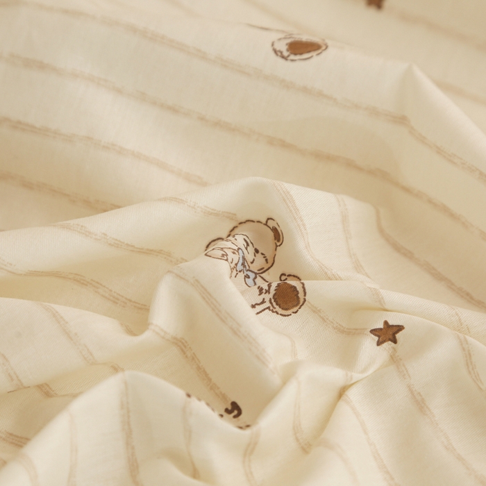 91家纺网 家纺一手货源 找家纺 天之爱 2025新款全棉纯棉印花三件套学生六件套 条纹熊