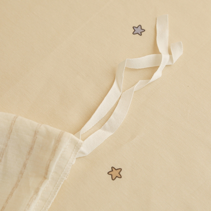 91家纺网 家纺一手货源 找家纺 天之爱 2025新款全棉纯棉印花三件套学生六件套 条纹熊