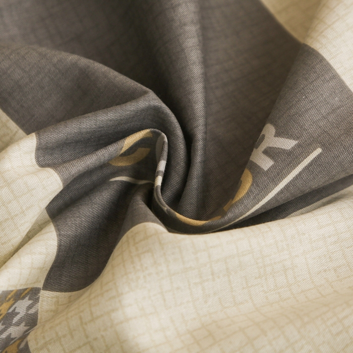 91家纺网 家纺一手货源 找家纺 天之爱 2025新款全棉纯棉印花三件套学生六件套 雅阁灰