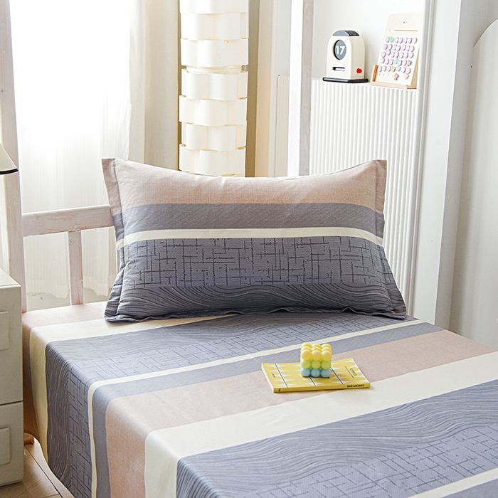 91家纺网 家纺一手货源 找家纺 天之爱 2025新款全棉纯棉印花三件套学生六件套 布兰卡-灰